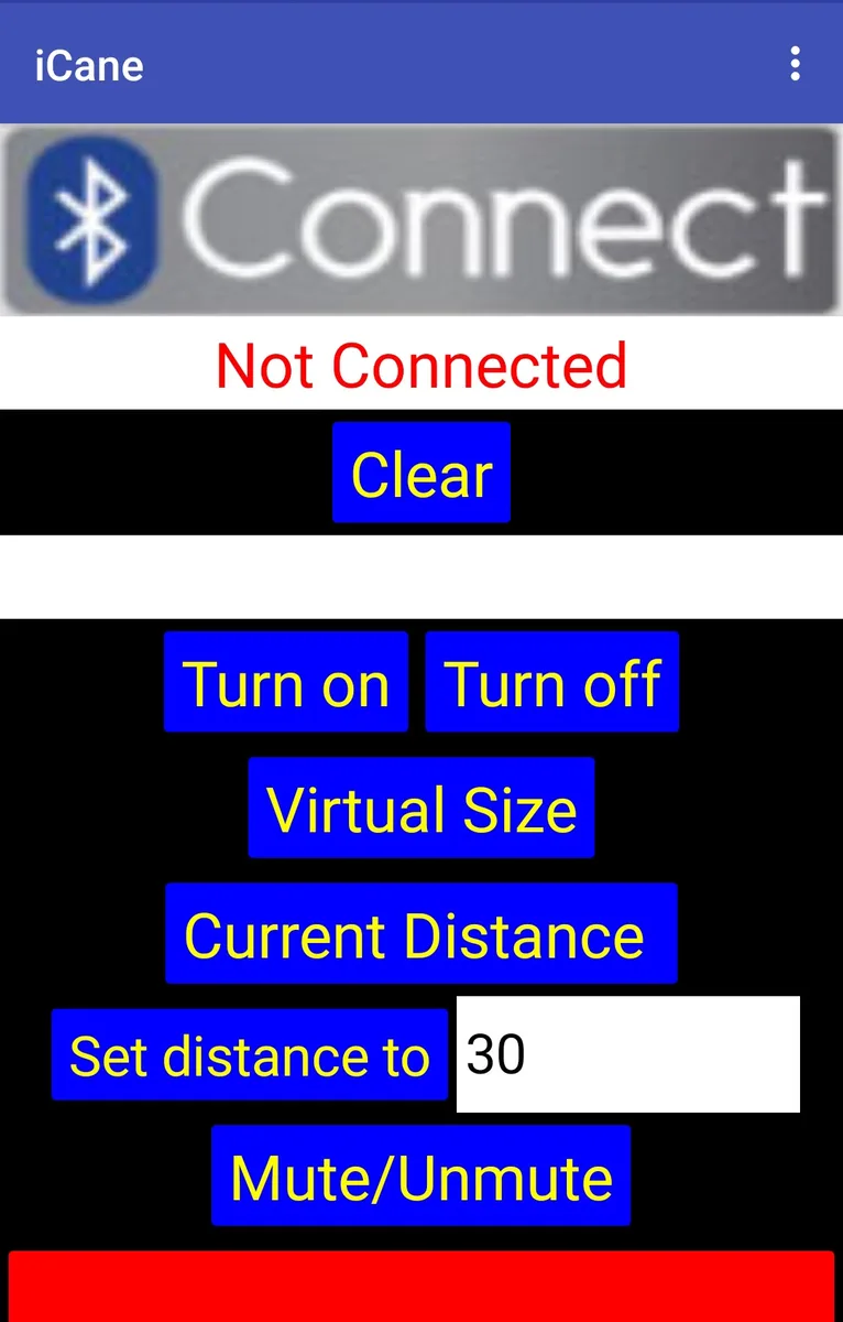 Original iCane Android companion app dashboard